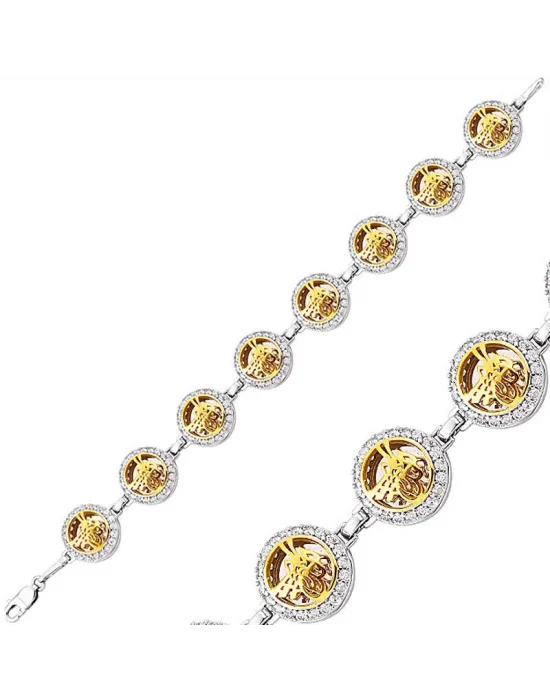 Gümüş Yuvarlak Tuğra Bayan Bileklik