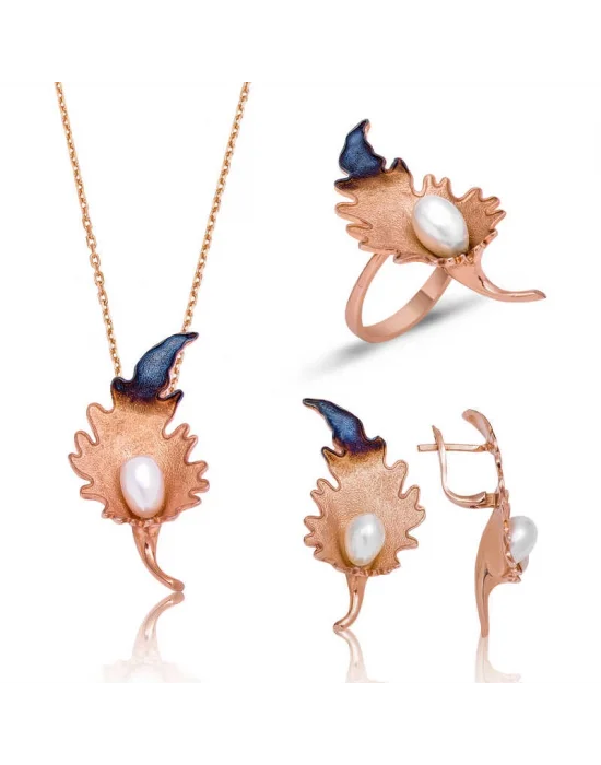 Gümüş Zambak Çiçeği Bayan Set