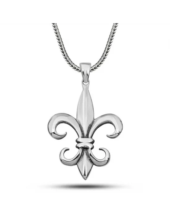 Gümüş Zambak Çiçeği Erkek Kolye