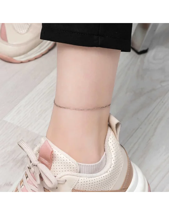 Gümüş Zincir Desenli Halhal