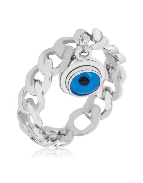 Gümüş Zincir Nazar Göz Bayan Yüzük