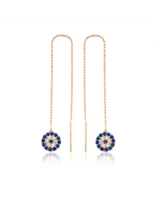 Gümüş Zincirli Nazar Küpe