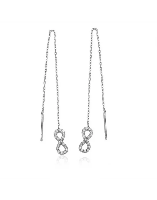 Gümüş Zincirli Sonsuzluk Küpe