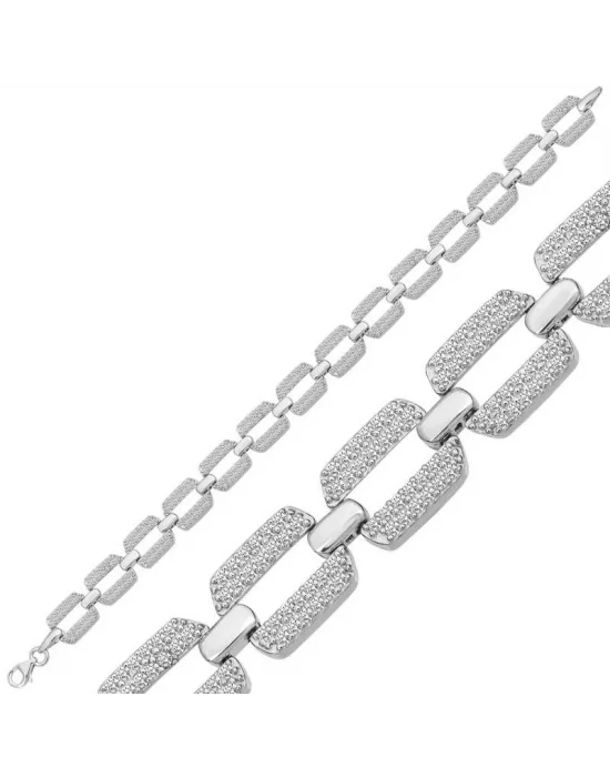 Gümüş Zirkon Taşlı Kadın Bileklik