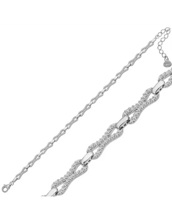 Gümüş Zirkon Taşlı Kadın Bileklik