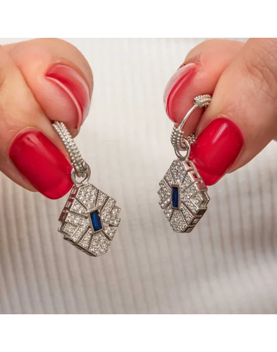 Gümüş Zirkon Taşlı Kadın Küpe