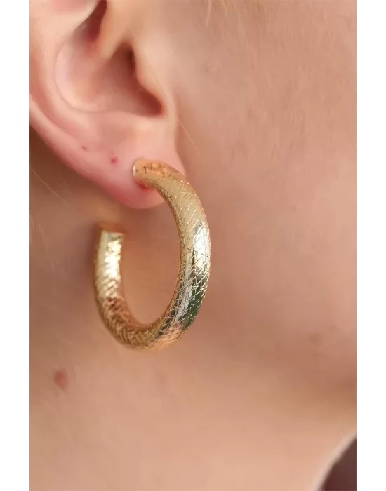 Halka Gold Metal Bayan Küpe