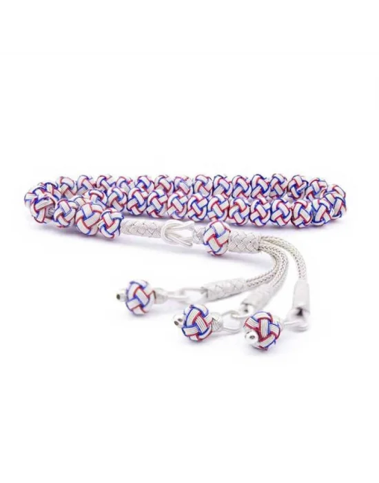 Mavi Kırmızı Beyaz Gümüş Trabzon Kazaziye Tesbih