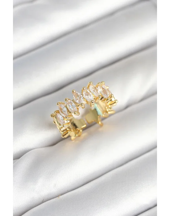 Pirinç Arpa Baget Zirkon Taşlı Kadın Yüzük