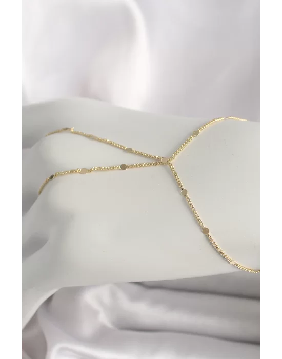 Pirinç Gold Renk Pul Detaylı Kadın Şahmeran