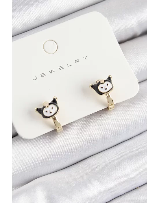 Pirinç Kuromi Model Gold Renk Çocuk Küpe