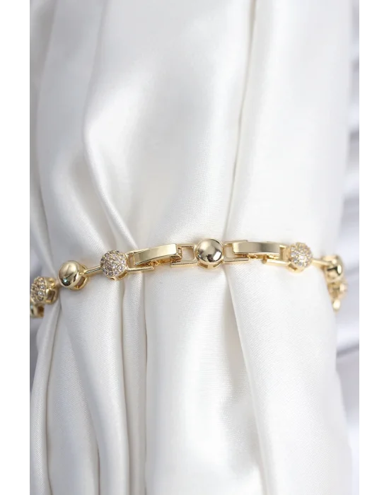 Pirinç VIP Seri Gold Renk Topçuk Model Kadın Bileklik