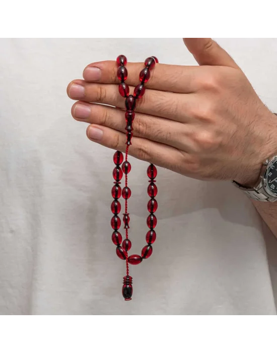 Sıkma Kehribar Tesbih