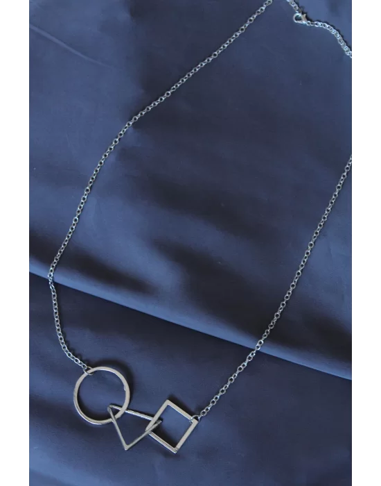 Silver Renk Squid Game Unisex Kolye