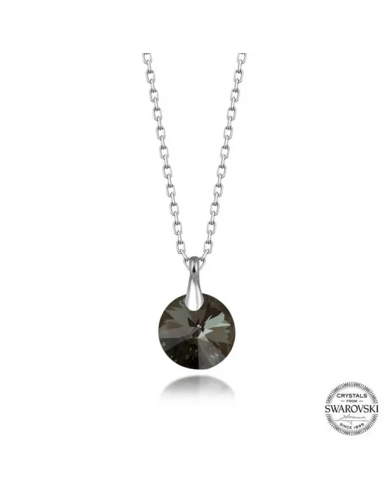 Swarovski Crystal İris Yeşil Taşlı Gümüş Kadın Kolye