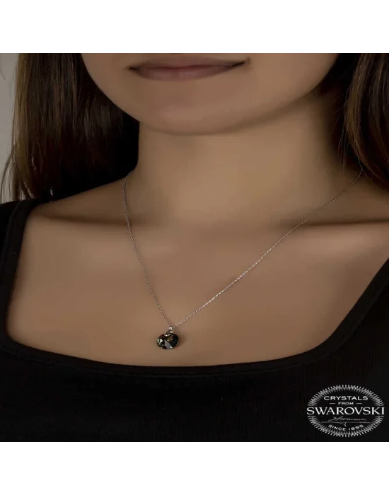 Swarovski Crystal İris Yeşil Taşlı Gümüş Kadın Kolye