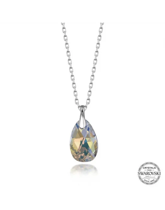 Swarovski Crystal Taşlı Damla Gümüş Kadın Kolye