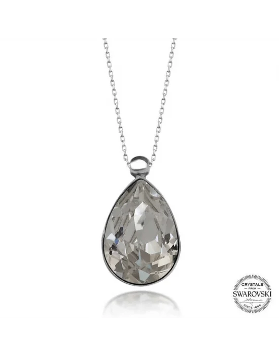 Swarovski Crystal Taşlı Damla Gümüş Kadın Kolye