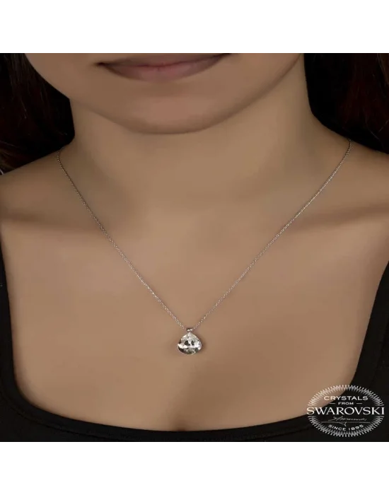 Swarovski Crystal Taşlı Damla Gümüş Kadın Kolye
