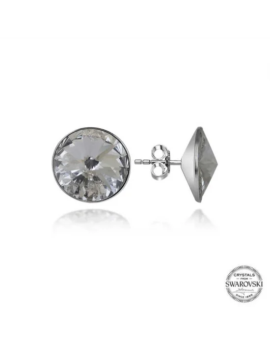 Swarovski Crystal Taşlı Gümüş Çivili Kadın Küpe