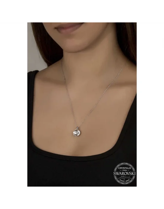 Swarovski Crystal Taşlı Gümüş Kadın Kolye