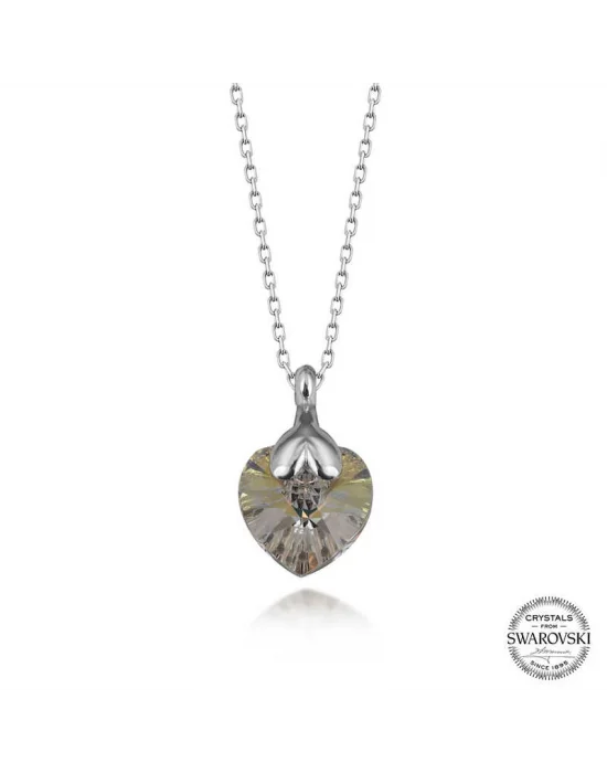 Swarovski Crystal Taşlı Gümüş Kalp Kadın Kolye