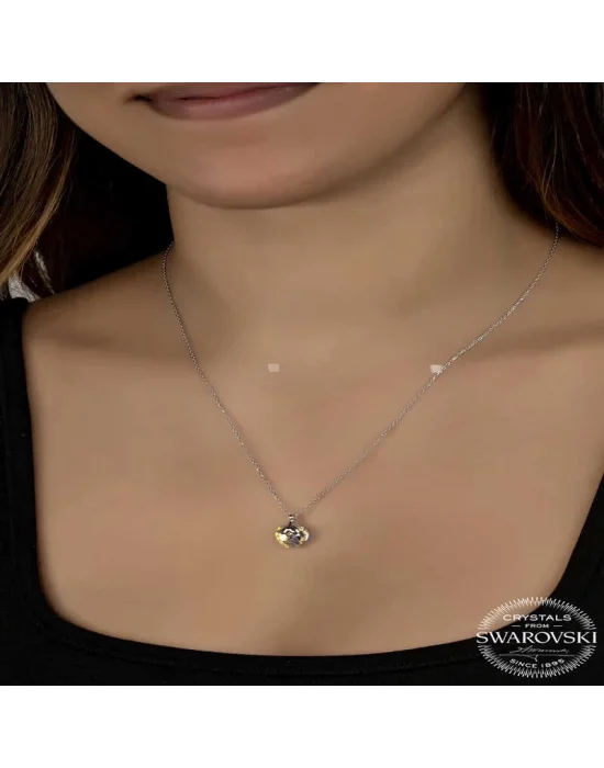 Swarovski Crystal Taşlı Gümüş Kalp Kadın Kolye