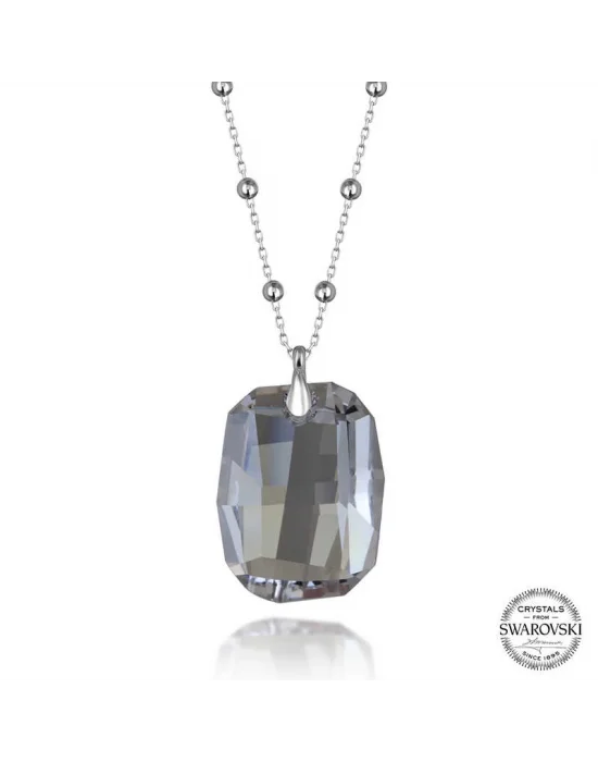 Swarovski Crystal Taşlı Top Zincir Baget Gümüş Kadın Kolye