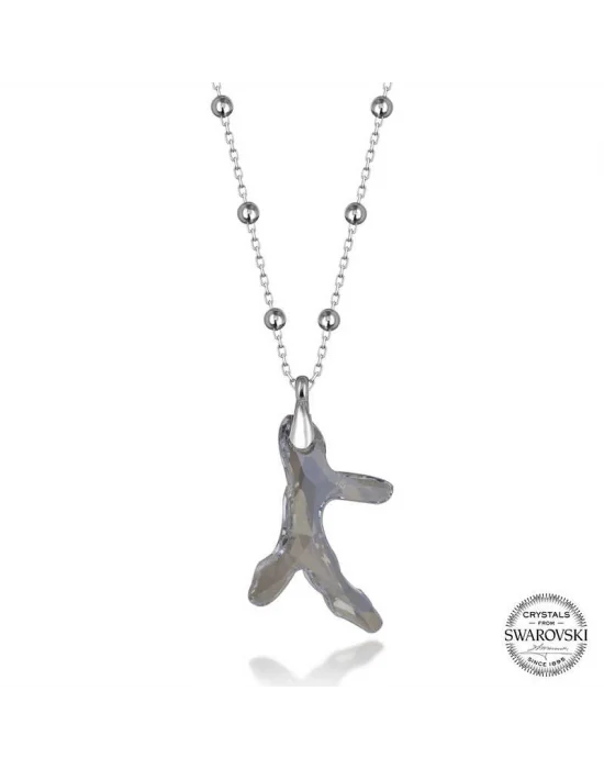 Swarovski Crystal Taşlı Top Zincir Mercan Gümüş Kadın Kolye