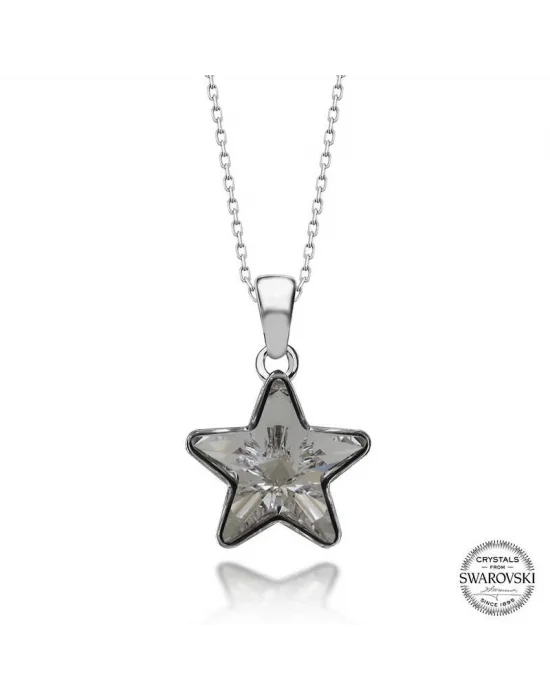 Swarovski Crystal Taşlı Yıldız Gümüş Kadın Kolye