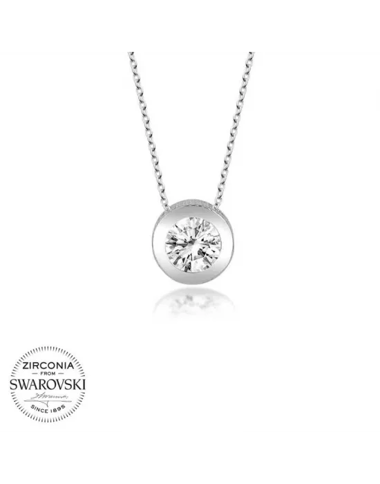 Swarovski Gümüş Tektaş Bayan Kolye