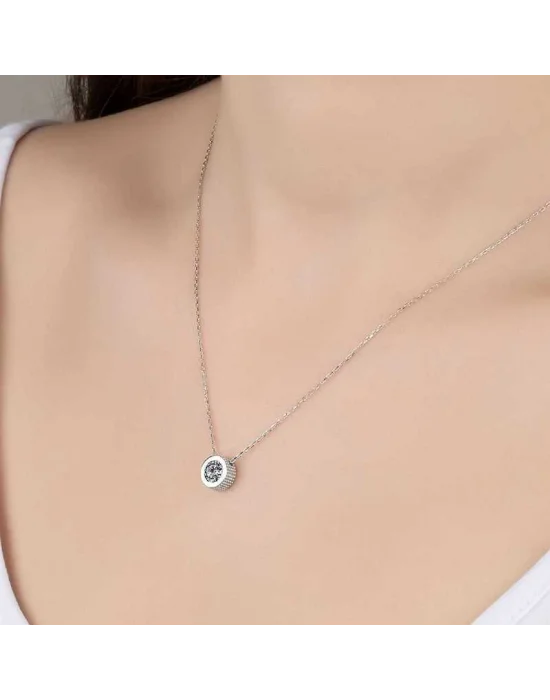 Swarovski Gümüş Tektaş Bayan Kolye