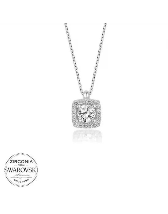 Swarovski Taşlı Gümüş  Baget Tektaş Bayan Kolye