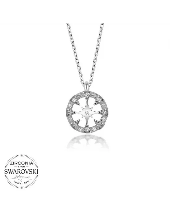 Swarovski Taşlı Gümüş Çember Bayan Kolye