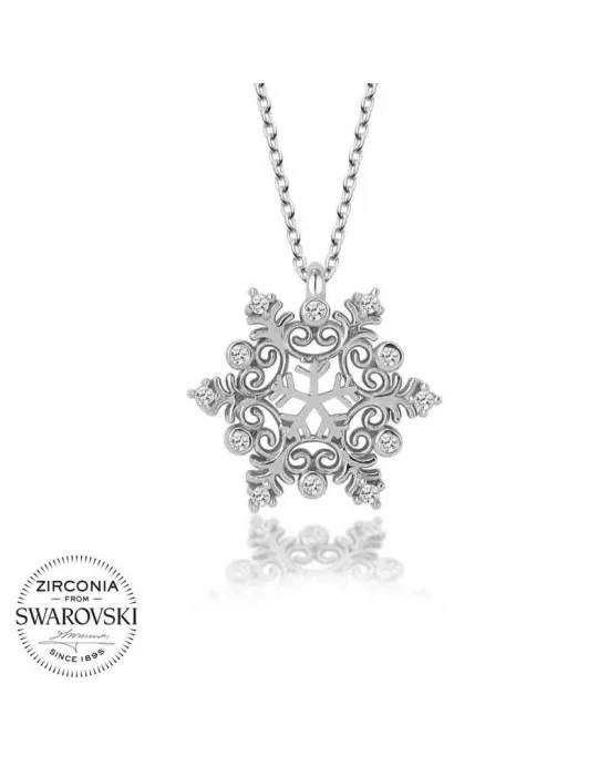 Swarovski Taşlı Gümüş Kartanesi Bayan Kolye