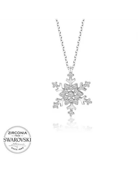 Swarovski Taşlı Gümüş Kartanesi Bayan Kolye