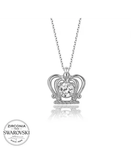 Swarovski Taşlı Gümüş Melek Bayan Kolye