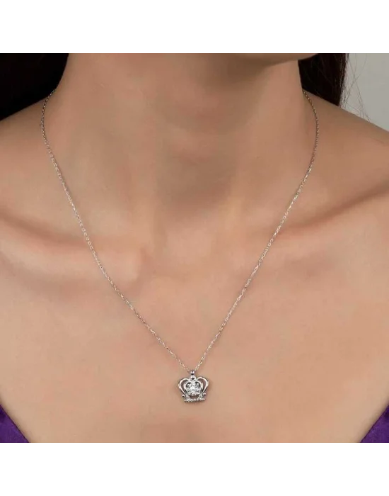 Swarovski Taşlı Gümüş Melek Bayan Kolye