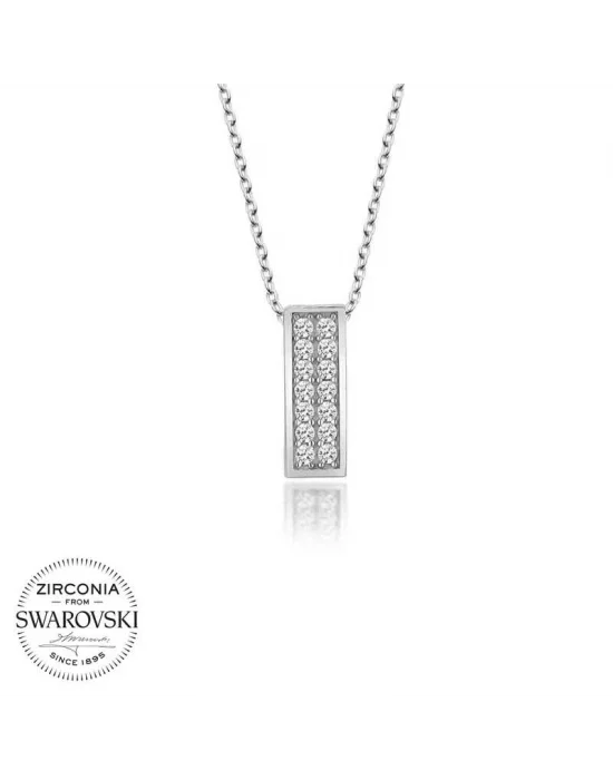 Swarovski Taşlı Gümüş Sırataş Bayan Kolye
