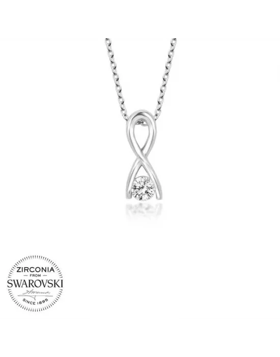 Swarovski Taşlı Gümüş Sonsuzluk Bayan Kolye