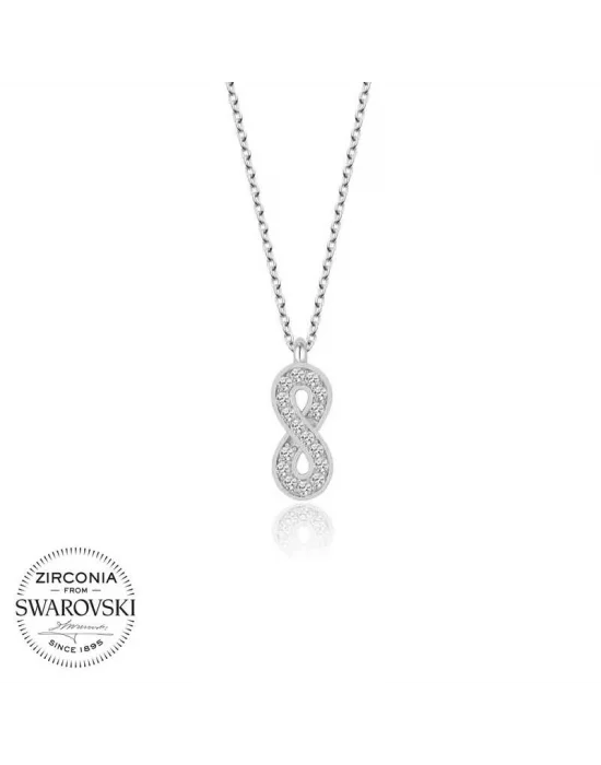 Swarovski Taşlı Gümüş Sonsuzluk Bayan Kolye