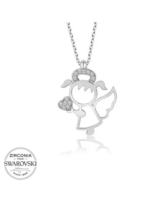 Swarovski Taşlı Gümüş Su Perisi Bayan Kolye