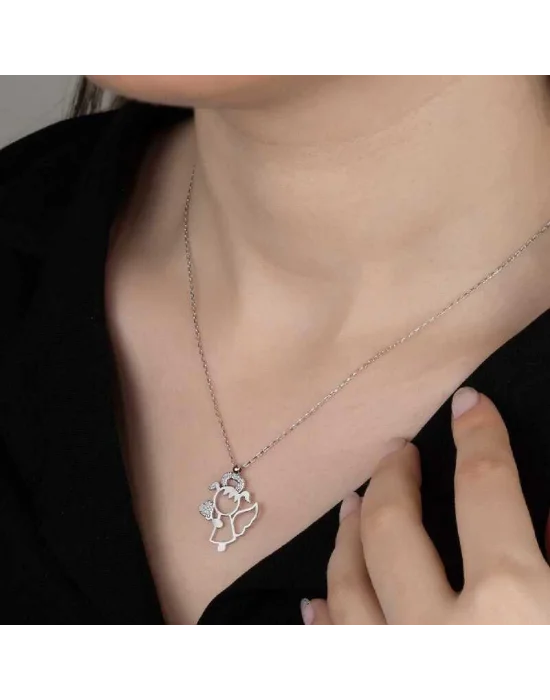 Swarovski Taşlı Gümüş Su Perisi Bayan Kolye