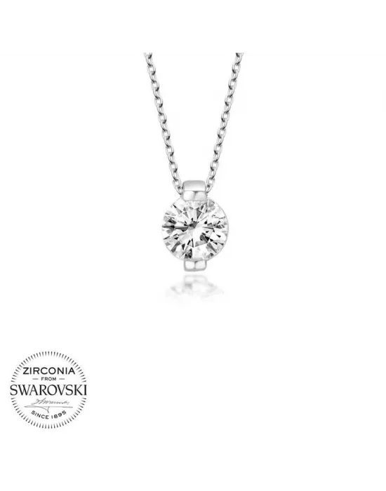 Swarovski Taşlı Gümüş Tektaş Bayan Kolye