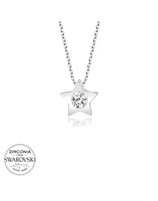 Swarovski Taşlı Gümüş Yıldız Bayan Kolye