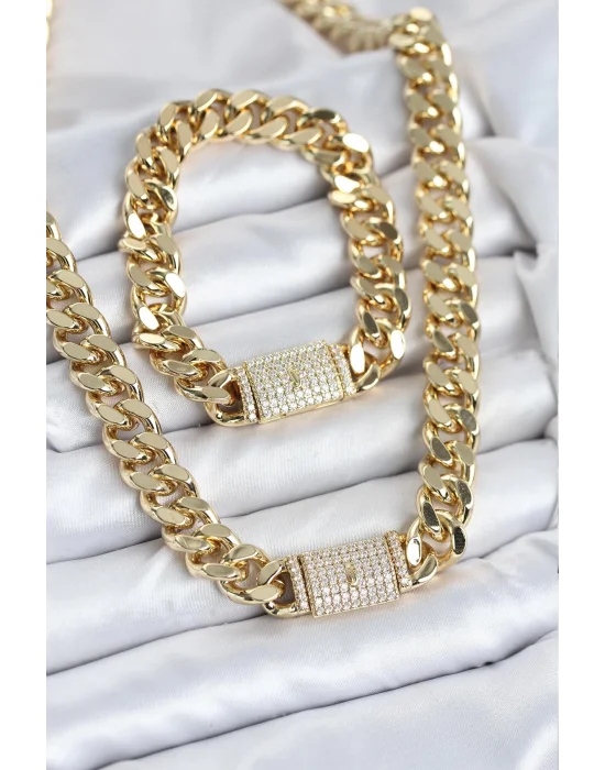 Xuping Gurmet Gold Renk Kolye ve Bileklik Seti