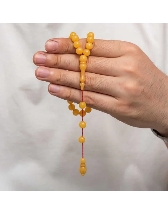 Yuvarlak Sıkma Kehribar Tesbih