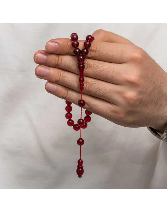 Yuvarlak Sıkma Kehribar Tesbih