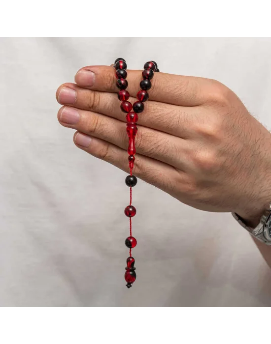 Yuvarlak Sıkma Kehribar Tesbih