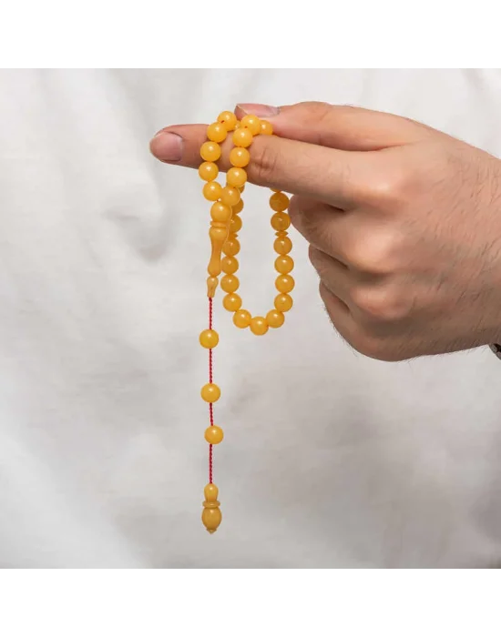 Yuvarlak Sıkma Kehribar Tesbih